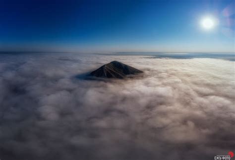 Nature Landscape Mountains Clouds Sun Clear Sky Mist Volcano