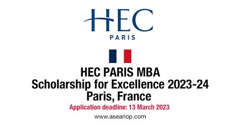 Hec Paris Mba Scholarship For Excellence 2023 24 Paris France Asean Scholarships