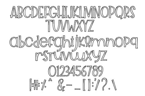 Handwritten Font Outline Font Unisex Font Craft Font Handwriting