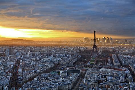 Paris Skyline With A Dramatic Sunset Photograph By © Frédéric Collin