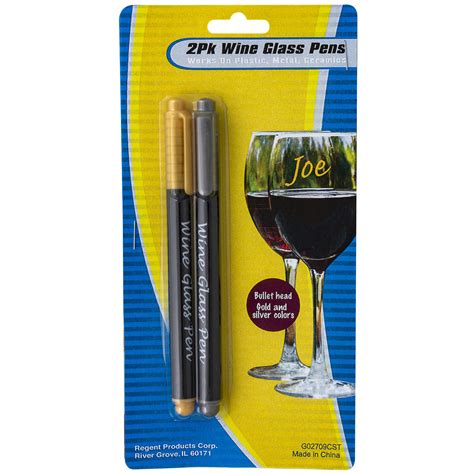 Wholesale Wine Glass Pen Markers Gold Silver Dollardays