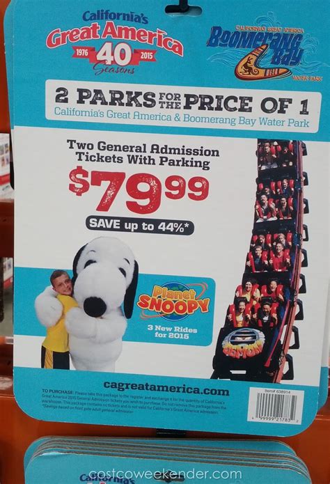 great america 2 general admission tickets with parking pass 2015 costco weekender