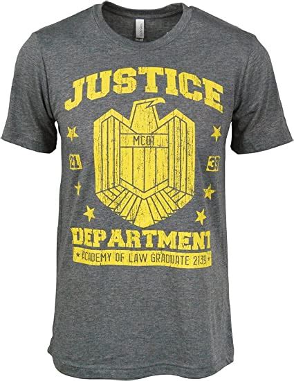 Honchosfx Mens Dredd Justice Department T Shirt Heather Grey Xxl