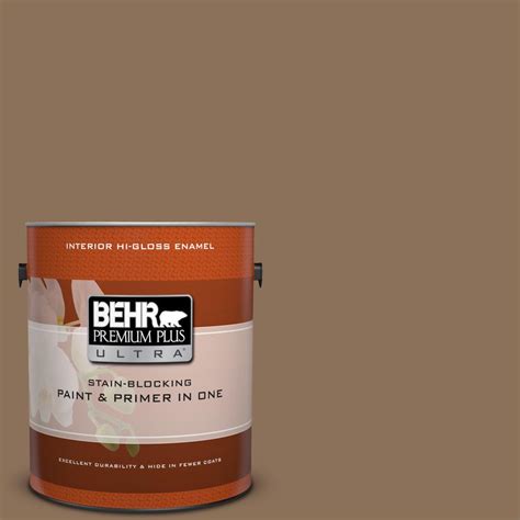 Behr Premium Plus Ultra 1 Gal Bxc 45 Classic Brown Semi Gloss Enamel