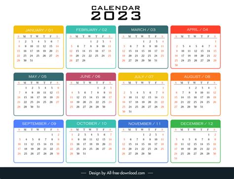 2023 Calendar Colorful