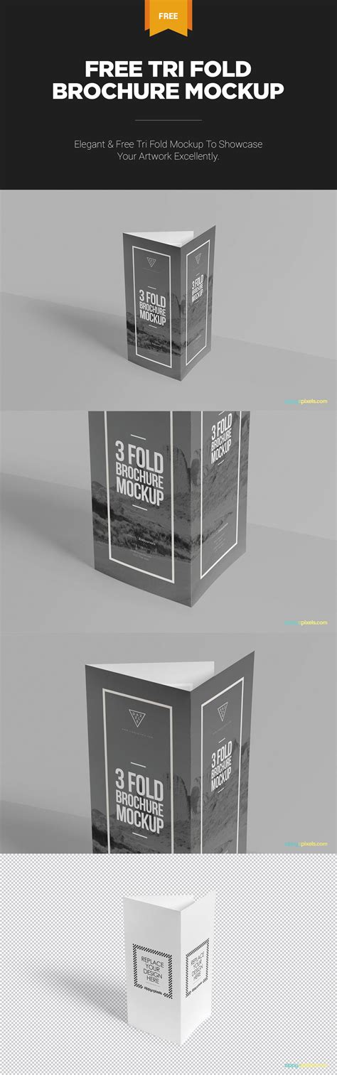 Free Elegant Tri Fold Brochure Mockup Zippypixels Trifold Brochure