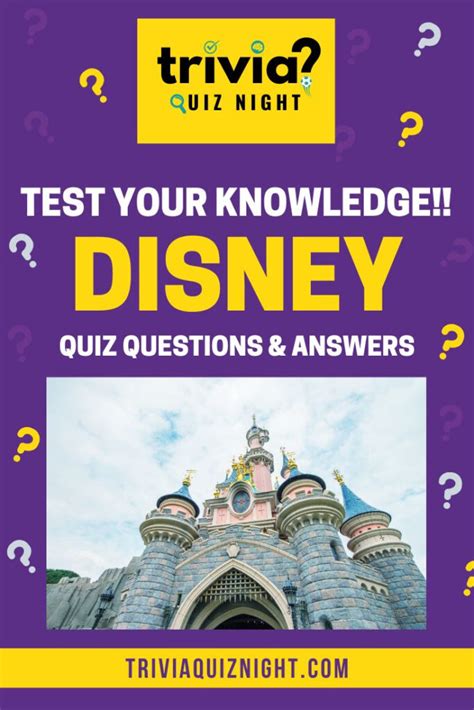 DISNEY QUIZ QUESTIONS AND ANSWERS THE ULTIMATE DISNEY QUIZ Trivia Questions And Answer
