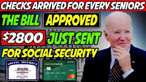 Checks Arrived For Every Senior The Bill Approved Of 2800 Checks For