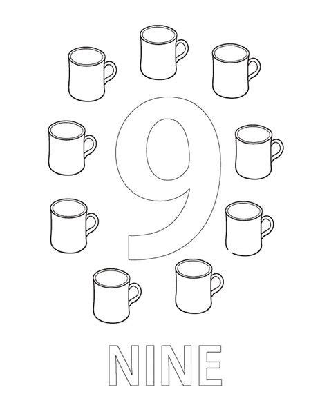 Number Nine Coloring Page Coloring Page Coloring Pages Color Numbers