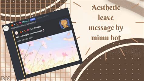 ˚ ༘♡ ⋆｡˚ 🥨 How To Set An Aesthetic Leave Message🧸 Discord Tutorial