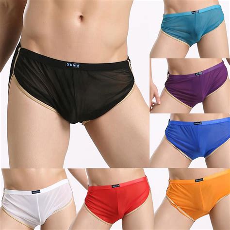 Compre New Fashion Men Sexy Mesh Underpant Soft Brief Breathable Sports Underwear Barato — Frete