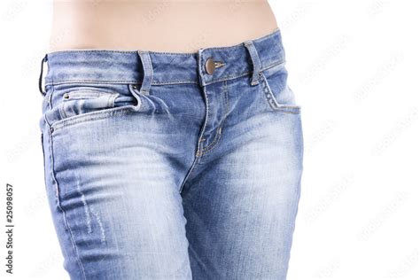 Sexy Woman In Jeans Naked Waist Close Up Stock Foto Adobe Stock