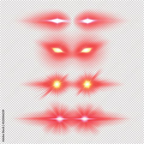 Laser Eyes Meme Light Effect Vector Illustration Various Red Glowing