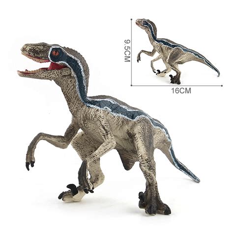 Velociraptor Dinosaur Toys Educational Model Figure 133 Grey Green For