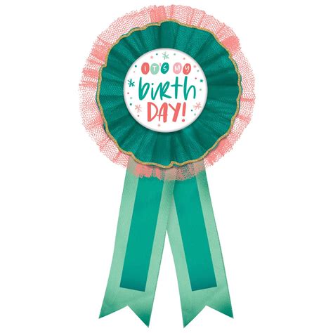 Happy Cake Day Its My Birthday Award Ribbon Pinkgreen One Size