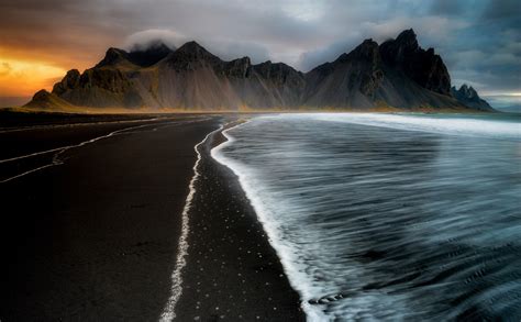 Beach Foam Iceland Mountain Nature 4k Hd Nature 4k Wallpapers Images