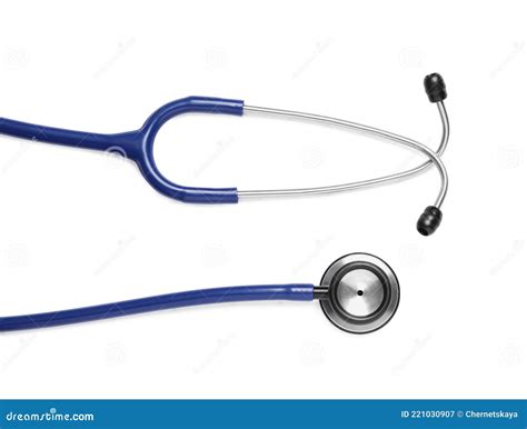 Modern Stethoscope On White Top View Stock Image Image Of Emergency