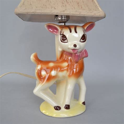 Vintage Bambi Lamp With Shade Etsy Lamp Vintage Lamps Vintage Deer