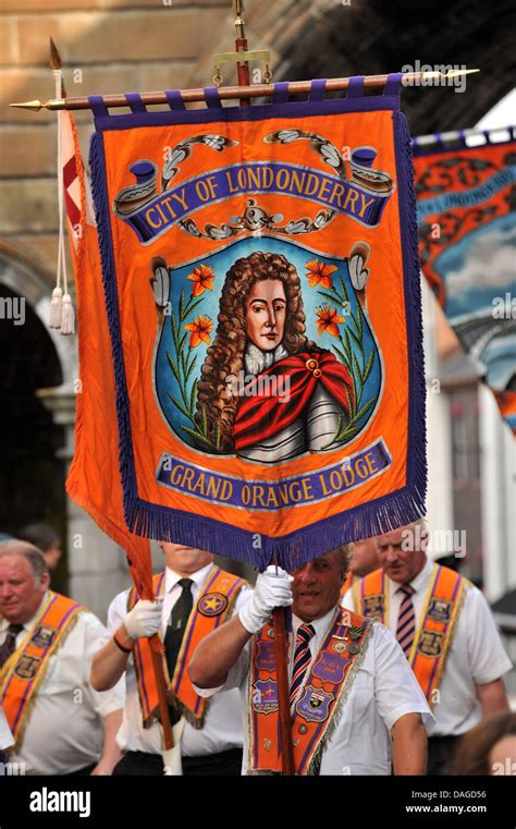 Orangemen Carrying Banner At Parade Hi Res Stock Photography And Images