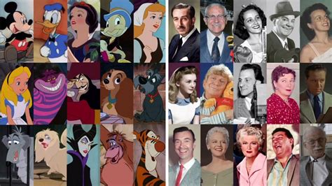 Disney Classic Voice Actors Behind The Scenes Side By Side