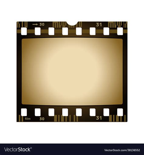 Old Retro Film Strip Frame Isolated On White Vector Image