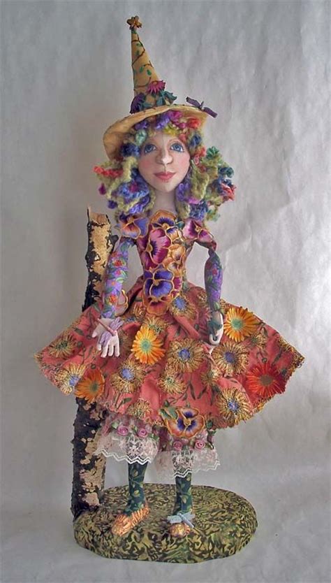 Cloth Art Doll Summer Witch By Stephanie Novatski Art Dolls Cloth