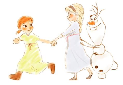 Young Anna Elsa And Olaf Frozen Fan Art 38104850 Fanpop