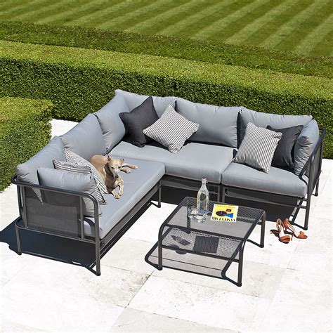 Choose garden sofa sets that complement your outdoor aesthetic. Alexander Rose Portofino Corner Sofa Garden Lounge Set - £ ...