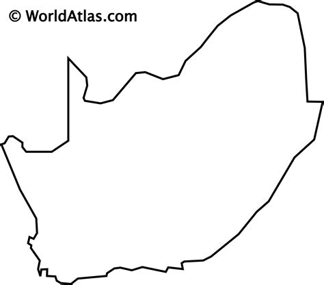 Hand Draw Map Of South Africa Black Line Drawing Sket