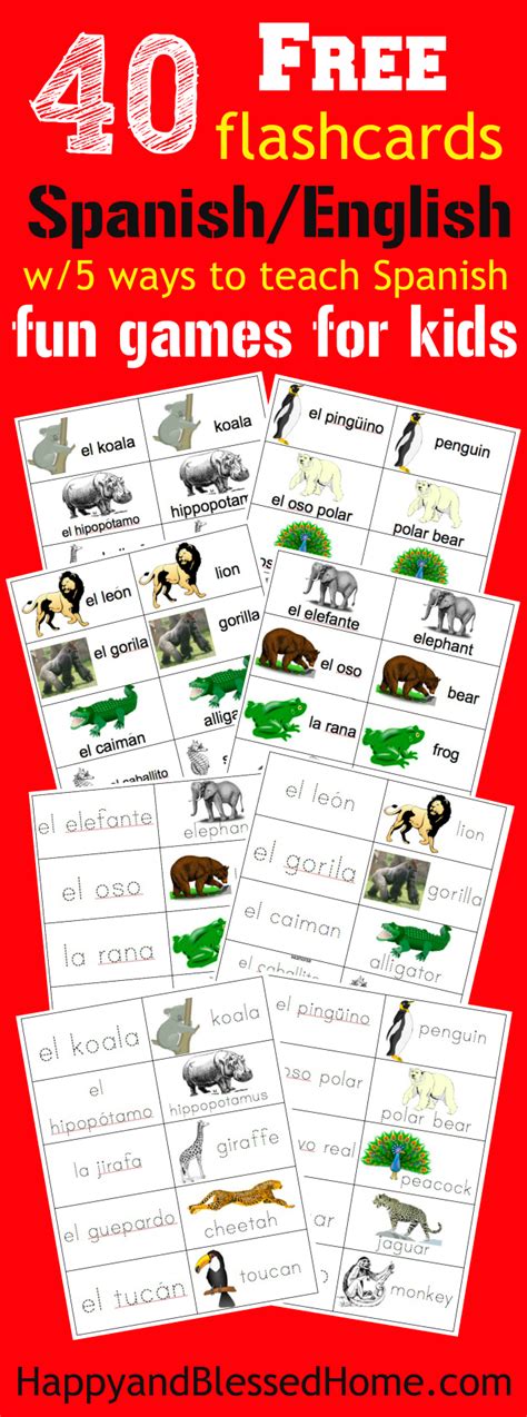 English To Spanish Flashcards Printable Free Printable Templates