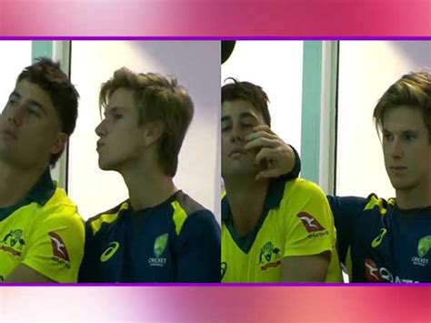Adam Zampa and Marcus Stoinis share romantic moment during the first ODI वनइडय हद