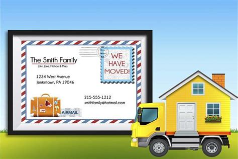 Airmail Moving Announcement Printable Change Of Address Card Etsy