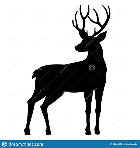 Deer Silhouette Set Vector Illustration 44360154