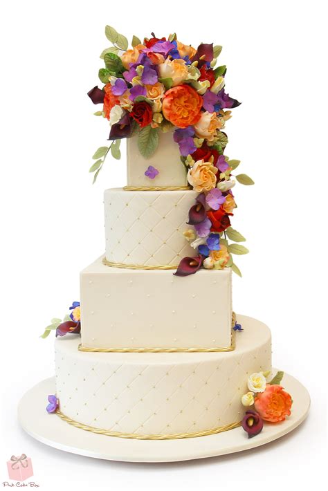 Cascading Floral Wedding Cake Spring Wedding Cakes Wedding Cake