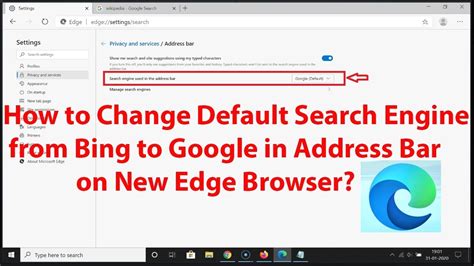 How To Change Default Search Engine From Bing To Google In Address Bar
