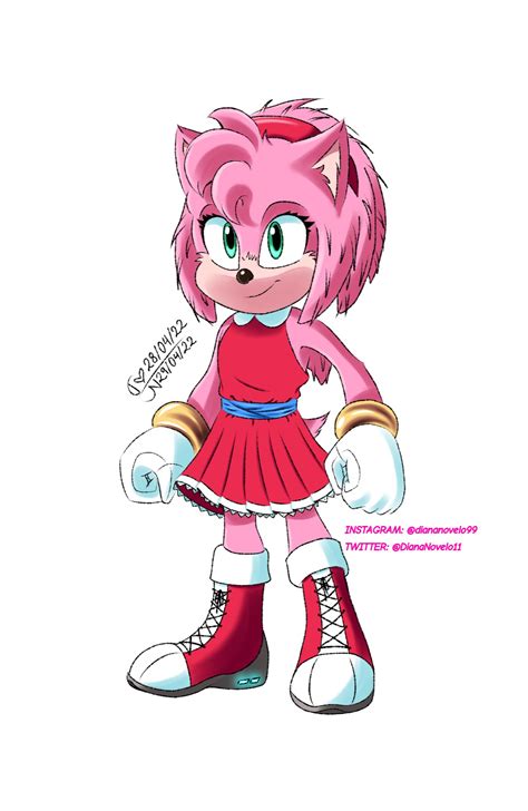 158184 Safe Artist Diananovelo11 Amy Rose Sonic Hedgehog