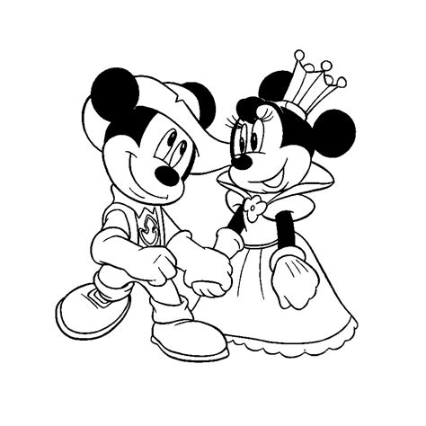Coloriage Prince Mickey Et Princesse Minnie à Imprimer