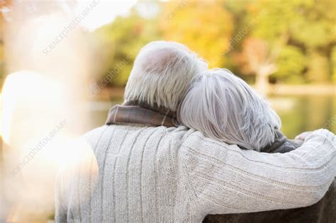 Older Couple Hugging In Park Stock Image F0137759 Science Photo Library