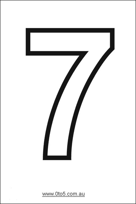 Number 7 Printable Numbers Free Printable Numbers Printable Flash