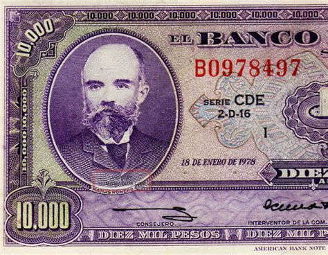 Mexico 1978 $10000 Pesos Matias Romero Serie Cde (b0978497) Banknote