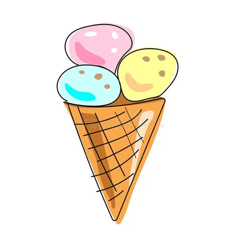 Cono De Helado En Una Taza De Gofre Ilustraci N Del Vector Ilustraci N De Historieta Insignia