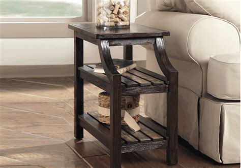 Exposed beams and powder blues round out this farmhouse vision from the. Mestler Rustic Brown Chairside End Table | Cincinnati ...