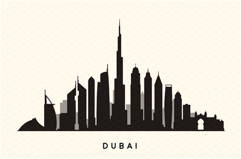 Dubai Abstract Skyline City Illustration Abstract Skyline Silhouette