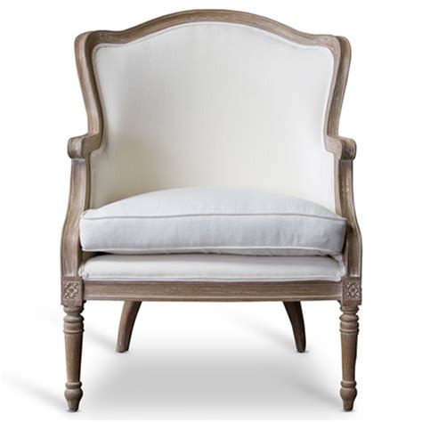 Baxton Studio Charlemagne Traditional French Accent Chair, Oak