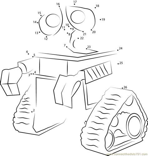 Wall E Looking Something Dot To Dot Printable Worksheet Connect The Dots
