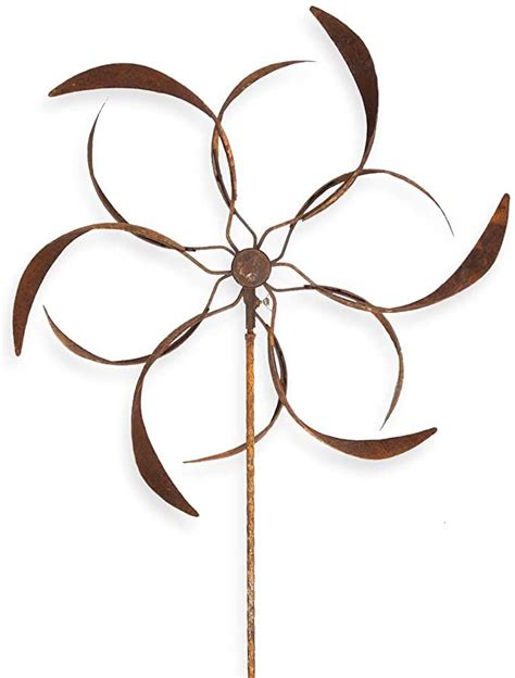 Alle windräder werden mit einem erdspieß geliefert und können somit ganz einfach im garten. Crispe Metall Windrad 'Blume' - massives Windspiel ...
