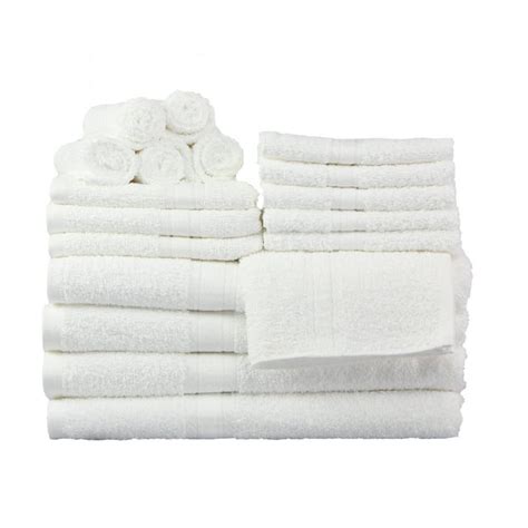 Mainstays Basic Solid 18 Piece Bath Towel Set Collection White