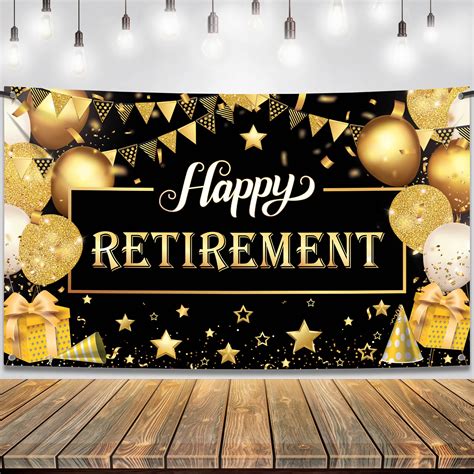 Buy Katchon Happy Retirement Banner Black And Gold Xtralarge X