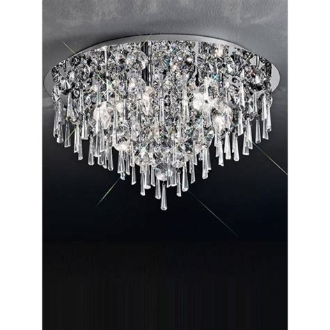 Franklite Jazzy Crystal Chrome Semi Flush Ceiling Light