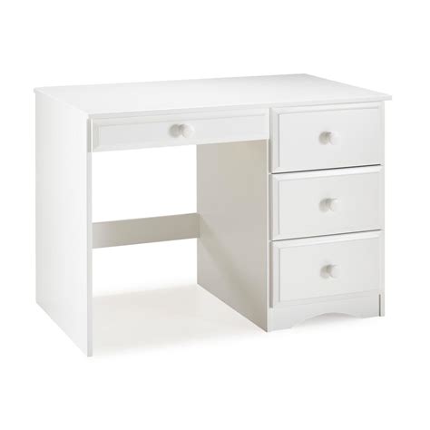 Camaflexi 44 In Rectangular White 4 Drawer Writing Desk With Solid
